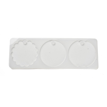 DIY Pendant Silicone Molds, Resin Casting Molds, for UV Resin, Epoxy Resin Craft Making, White, 90x260x5mm, Hole: 10.5mm, Inner Diameter: 79~84x79mm