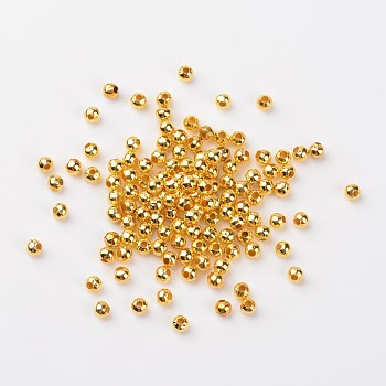 Iron Spacer Beads, Round, Golden, 4mm, Hole: 1.5mm, about 529pcs/50g
