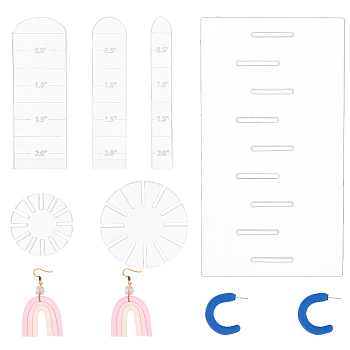 Snowflake & Arch Shape Polymer Clay Earring Charms Guide, Acrylic Cutters for Polymer Clay Jewelry Making, Clear, 18~56.5x7.8~39.5x0.5~6mm