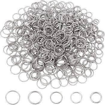 500pcs 5 Style 304 Stainless Steel Split Rings, Double Loops Jump Rings, Stainless Steel Color, 12x2mm, 100pcs/style