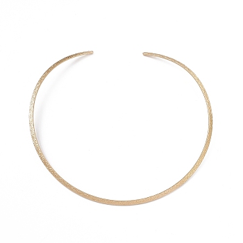 Vacuum Plating 304 Stainless Steel Floral Textured Wire Necklace Making, Rigid Necklaces, Minimalist Choker, Cuff Collar, Golden, 0.36cm, Inner Diameter: 5-1/2 inch(14cm)
