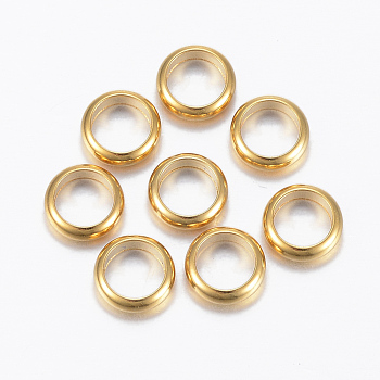 202 Stainless Steel Link Rings, Round, Golden, 7x2mm, Hole: 5mm