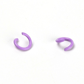Baking Painted Metal Open Jump Rings, Lilac, 8x1.2mm, Inner Diameter: 5.6mm, about 100pcs/bag