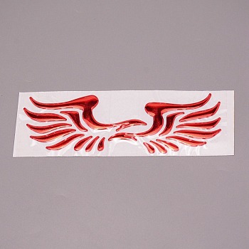 Waterproof Plastic Wall Stickers, with Adhesive Tape, for Cars Motorbikes Luggages Skateboard Decor, Angel Wings, Red, 15x4.9x0.08cm