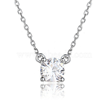 Clear Flat Round Cubic Zirconia Necklaces