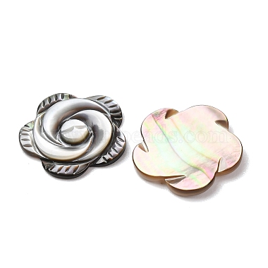 Rose &agrave; l&egrave;vres noir cabochons shell(SSHEL-E553-09)-6