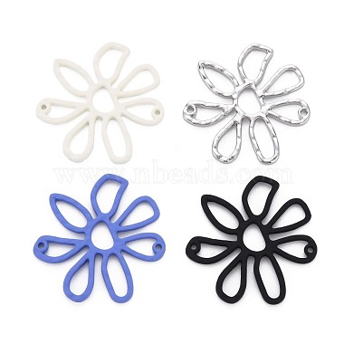 Platinum Mixed Color Flower Alloy Links