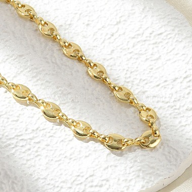 Brass Coffee Bean Chain Necklaces(NJEW-A042-11G)-1