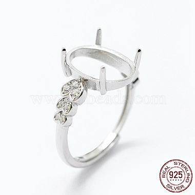 Platinum Clear Sterling Silver Ring Components