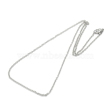 Unisex 304 Stainless Steel Cable Chain Necklaces(X-STAS-O037-83P)-2