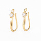 Brass Micro Pave Clear Cubic Zirconia Earring Hooks(X-ZIRC-S068-006-NF)-1