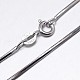 Rhodium Plated 925 Sterling Silver Snake Chain Necklaces(NJEW-M153-15B-16)-1