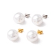 6 Pair Shell Pearl Round Ball Stud Earrings(EJEW-A067-18B)-1