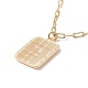 Brass Rectangle with Initial Letter Pendant Necklace with Paperclip Chains for Men Women(NJEW-JN04007)-7
