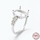 Rhodium Plated 925 Sterling Silver Finger Ring Components(STER-G027-04P)-1