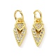 Brass Micro Pave Clear Cubic Zirconia Pointed Charms(KK-E068-VF075)-2