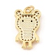 Brass Cubic Zirconia with Shell Pendants(KK-K342-11G)-2