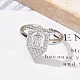 Brass Micro Pave Clear Cubic Zirconia Cuff Finger Rings for Women(RJEW-U033-10P)-2