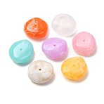 Two-Tone Imitation Gemstone Acrylic Beads, Nuggets, Mixed Color, 27x25x12mm, Hole: 2mm, about 90pcs/500g(AC-CBA7B05-05)