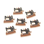 Zinc Alloy Pendants, with Enamel, Sewing Machine, Black, 19x25x1.5mm, Hole: 2mm(ENAM-C003-15)