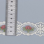 Polyester Flower Embroidery Lace Ribbon, Navajo White, 1-1/8 inch(30mm)(OCOR-WH0036-59-1)