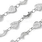 Hammered 304 Stainless Steel Triangle & Moon Link Chains, Soldered, Stainless Steel Color, triangle: 11.5x7x1mm, moon: 11.5x5x1mm(SA-CBA21A8-01P-03)