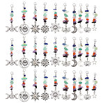30Pcs 3Style Alloy Pendant Decoration, with Natural Gemstone and Alloy Lobster Claw Clasps, 68~88mm, 3pcs/style(HJEW-CA00049)