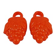 Colorful Acrylic Pendants, Grape, Red, Size: about 21mm long, 13mm wide, 8mm thick, hole: 3mm(X-SACR-R010-7-1)