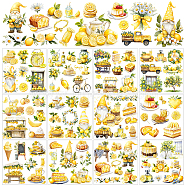 12 Sheets 12 Style PVC Stickers, Heat Transfer Film, for Window Decoration, Lemon, 140x140mm, 1 sheet/style(DIY-WH0570-044)