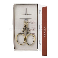 Stainless Steel Scissors, Embroidery Scissors, Sewing Scissors, Brushed Antique Bronze, 132x67x21mm(PW-WG52620-02)