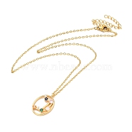 Colorful Cubic Zirconia Constellation Pendant Necklace, Golden 304 Stainless Steel Jewelry for Women, Libra, 15.75 inch(40cm)(NJEW-H166-01J)