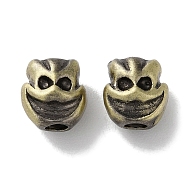 Tibetan Style Brass Beads, Cadmium Free & Lead Free, Skull, Antique Bronze, 10x9.5x8.5mm, Hole: 3mm(KK-M284-48AB)