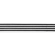 Flat Polycotton Stripe Ribbon, Black, 1-5/8 inch(40mm)(OCOR-XCP0001-83A)