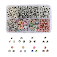 480Pcs 8 Style Flat Round Luminous Acrylic Beads, for DIY Jewelry Making Kits, Mixed Color, 7x3.5~4mm, Hole: 1.2~1.8mm, 60pcs/style(DIY-YW0003-01)
