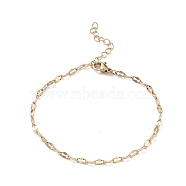 Ion Plating(IP) 304 Stainless Steel Dapped Link Chain Bracelets for Men Women, Golden, 7-1/8 inch(18cm)(STAS-B039-06G)