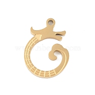 Ion Plating(IP) 304 Stainless Steel Pendants, Dragon Charm, Golden, 16x12x1.5mm, Hole: 1.2mm(STAS-C108-20G)