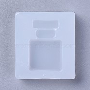 Food Grade Silicone Molds, Resin Casting Molds, For UV Resin, Epoxy Resin Jewelry Making, Perfume Bottle Shape, White, 42x37x9mm, Inner Diameter: 33x21mm(DIY-L026-004)