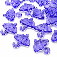 Transparent Acrylic Pendants, Umbrella with Bowknot, Medium Purple, 42.5x38x7.5mm, Hole: 3x3.5mm, about 109pcs/500g(TACR-T024-01B-936)