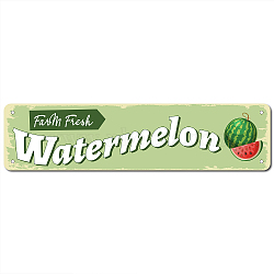 Vintage Metal Tin Sign, Iron Wall Decor for Bars, Restaurants, Cafes Pubs, Rectangle, Watermelon Pattern, 10x40x0.03cm(AJEW-WH0226-006)
