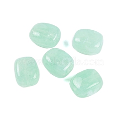 Acrylic Bead, Imitation Jade, Rectangle, Medium Aquamarine, 13x11x8mm, Hole: 1.5mm. 510pcs/500g(OACR-H120-02J)