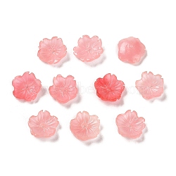 Synthetic Coral Dyed Beads, Flower, Salmon, 10x10x2.5mm, Hole: 1.2mm(CORA-P008-01B-02)