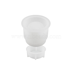 DIY Silicone Storage Jar & Lid Molds, Resin Casting Molds, White, 51~70x18~57mm(SIMO-PW0016-16B)