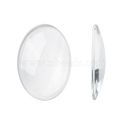 Transparent Oval Glass Cabochons, Clear, 35x25x6.5mm(X-GGLA-R022-35x25)
