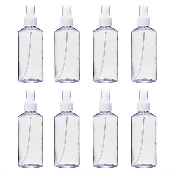 200ml Refillable PET Plastic Spray Bottles, Empty Pump Bottles for Liquid, Clear, 5.3x15.7cm, Capacity: 200ml(6.76 fl. oz)