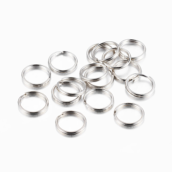 Iron Split Key Ring, Nickel Free, Platinum, 30x3mm, Inner Diameter: 26mm