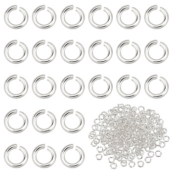 Elite 200Pcs Rhodium Plated 925 Sterling Silver Jump Rings, Open Jump Rings, Round Ring, Platinum, 24 Gauge, 2.5x0.5mm, Inner Diameter: 1.5mm