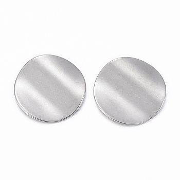 304 Stainless Steel Cabochons, Flat Round, Stainless Steel Color, 19.5~20x0.5~2mm