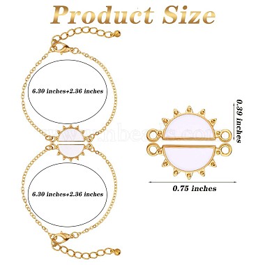 2Pcs 316 Surgical Stainless Steel Matching Sun Link Bracelets Set(JB710A)-2