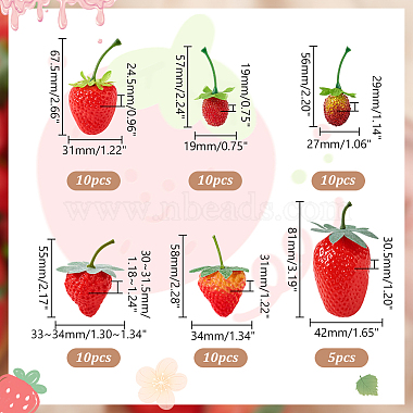 55Pcs 6 Styles Plastic Imitation Strawberry(DJEW-GA0001-54)-2