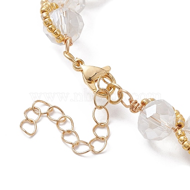 Glass & Seed Beaded Bracelet with Golden Alloy Clasps(BJEW-JB10126)-4